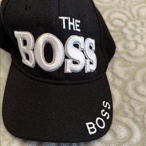 Urban Mola ‘THE BOSS’ Puff Embroidery Black Strapback Hat Adjustable”